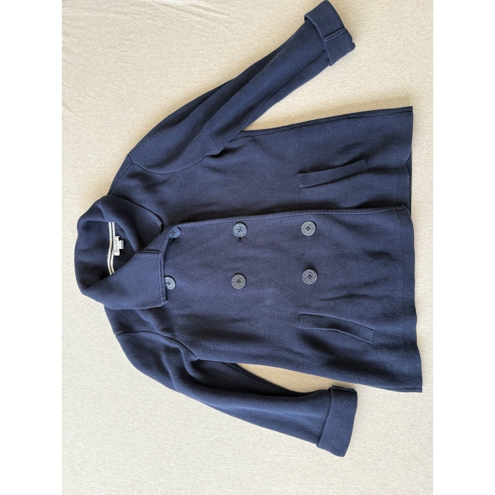 Nautica Woman's Navy Blue Knit Button Up Sweater Size Xl